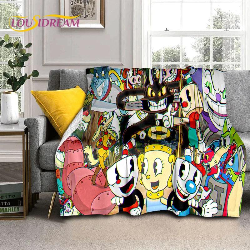 Cuphead Mugman 3D Game Gamer HD Blanket,Soft Throw Blanket for Home Bedroom Bed Sofa Picnic Travel Office Cover Blanket Kid Rest