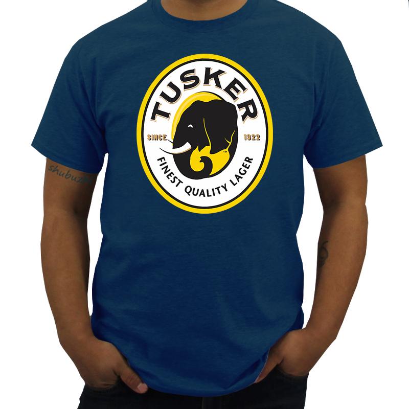 Bavlněné pánské tričko Tričko s logem Tusker Lager vtipná trička letní topy pánská vysoká trička nové černé tričko pro kluky