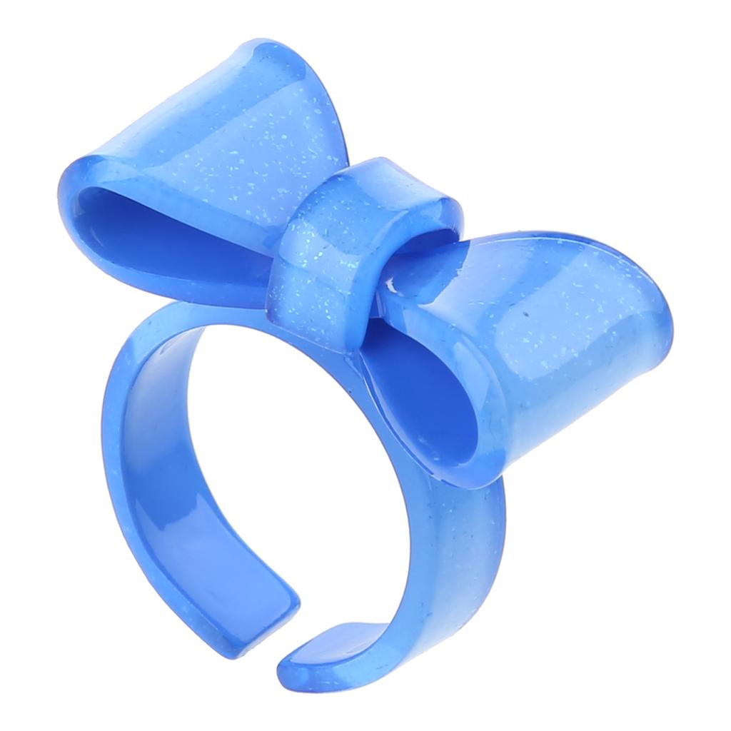 Colorful Bows Rings Resin Rings Cute Acrylic Rings Knuckles Stacking Rings Aesthetic Bowknot Finger Rings Plastic Rings