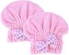 VRT Microfiber Hair Drying Towels Head wrap with Bow-Knot Shower Cap Hair Turban hair Wrap Bath Cap for Curly Long & Wet Hair Gift for Women 2pack