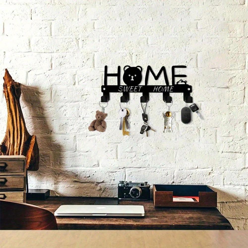 Heavy Duty Metal Key Holder Wall Mount 5.91 Inch Rustic Entryway Organizer with Hook for Keys Hat Indoor Outdoor Durable Housewarming Gift