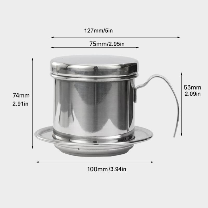 Coffee Filter Small French Press Portable Stainless Steel Vietnamese Coffee Pot For Pour Over Barista Maker Reusable Dripper