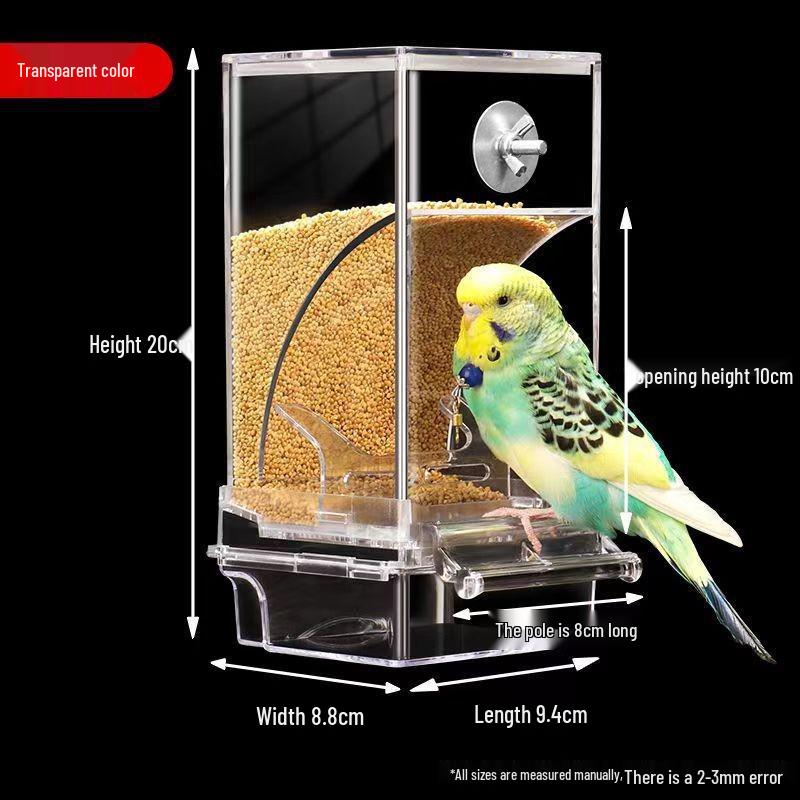 Anti-Spill Splash-Proof Hanging Bird Feeder for Parakeets and Cockatiels