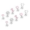 Cute Bowknot Butterfly Heart Flower Studs Surgical Steel Earrings Allergy Resistant for Sensitive Ears with Screw Back