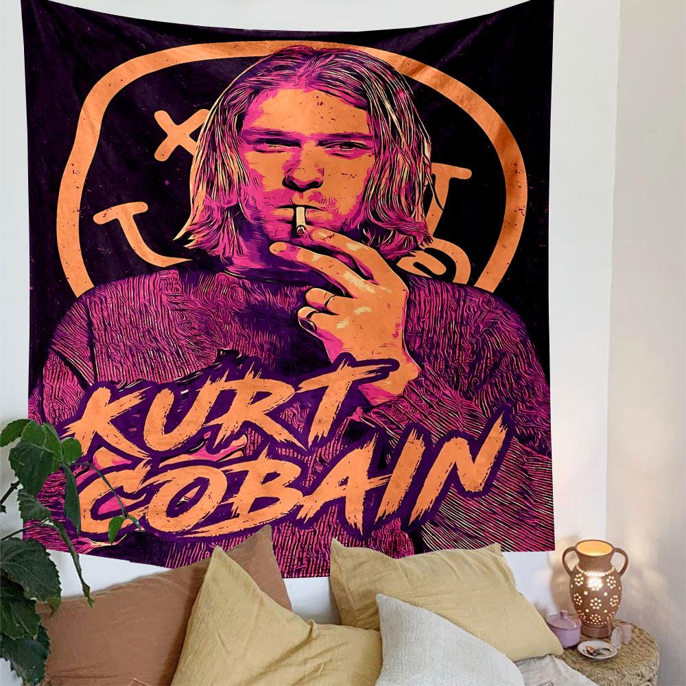 Kurt Cobain Wandbehang, Nirvana Grunge Legenden Kunst, Retro Rock Wanddekoration für Schlafzimmer WG
