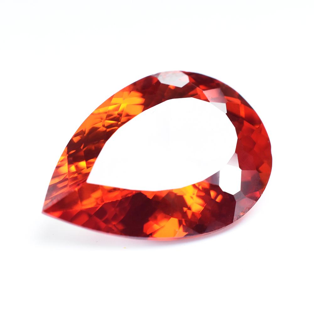 Natural Orange Sapphire Loose Gemstone 10 ct Pear Shape September Birthstone for Gem Collections
