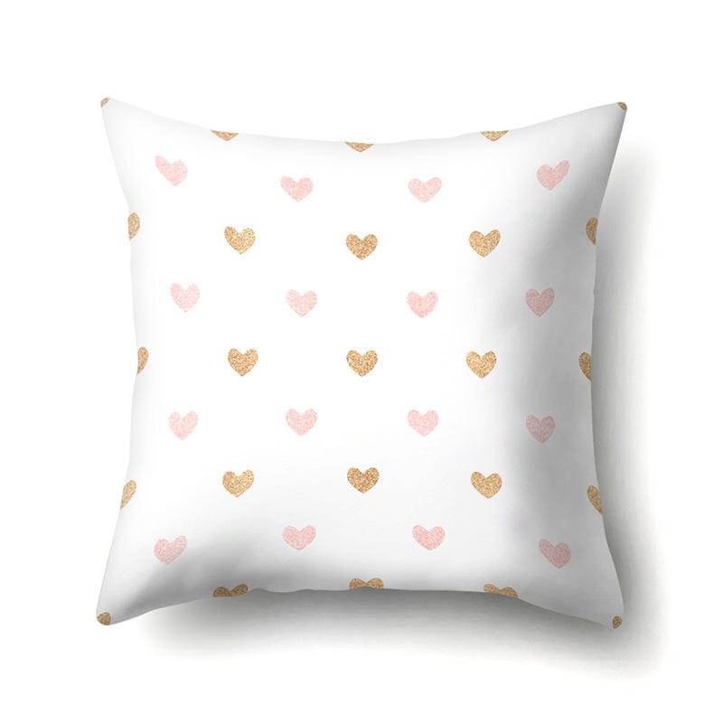 Nordic Pillow Ins Style Polyester Pillow Case Car Decoration Home Printed Car Waist Cushion Pillow Case