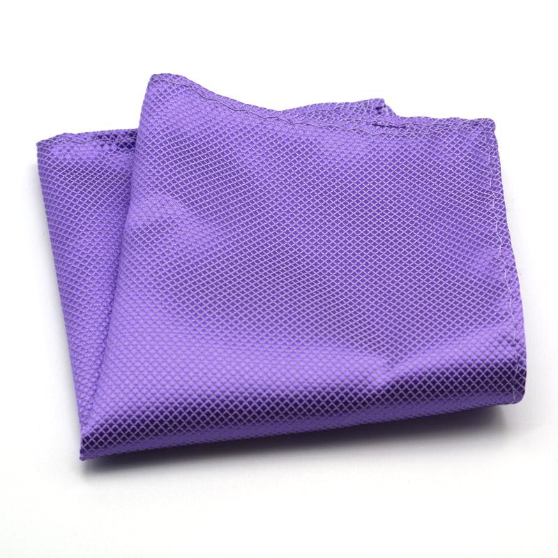 Luxury Men's Handkerchief Plaid Solid Color Hankies Polyester Hanky Business Pocket Square Chest Towel 21*21CM