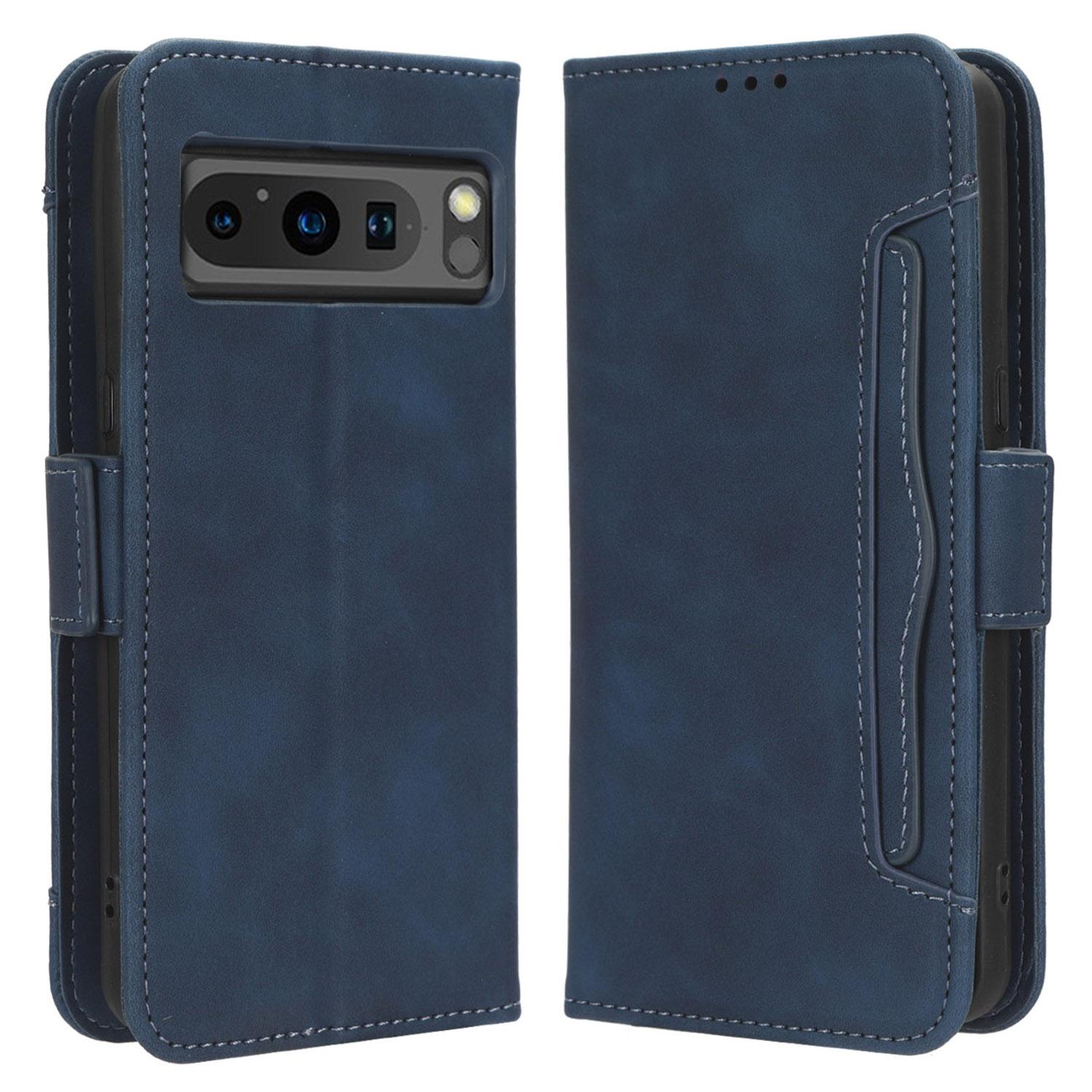 

Кожаный чехол-кошелек для телефона Google Pixel 8 Pro с подставкой, из ПУ кожи, с несколькими слотами для карт, обложка Blue