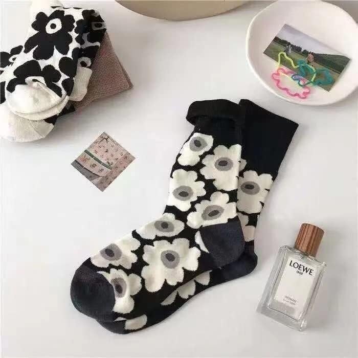 3-piece set socks floral pattern Nordic combination free size