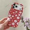 Contrasting Color White Floral Wavy Film Two-in-one High-end Women's Apple 17pm European and American Hot-selling iPhone16