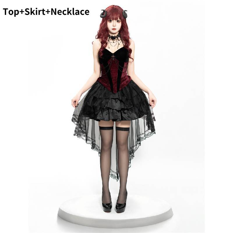 

Ангелы Темный Хэллоуин Демон Вампир Герцогиня Ласточкин Хвост Юбка Косплей Набор Подарок L