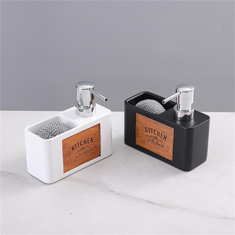 Kitchen Soap Dispenser Set with Sponge Caddys 2in1 Kitchen Soap Dispenser Set for Kitchen Sink,Bathroom Kitchen Gadgets