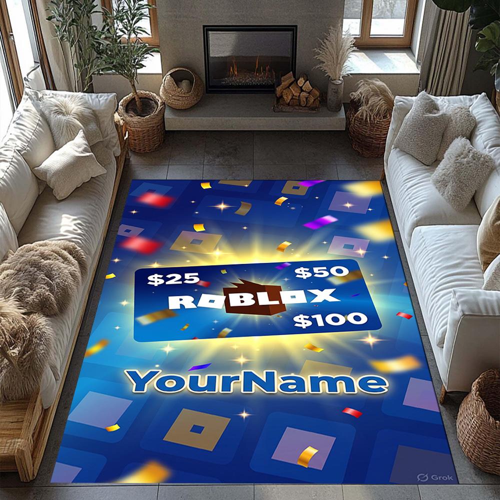 Roblox 356 Customizable Name Carpet Design for Decorate room Kitchen Study room Outdoor Anti-slip Rug Office home decor Best for Christmas