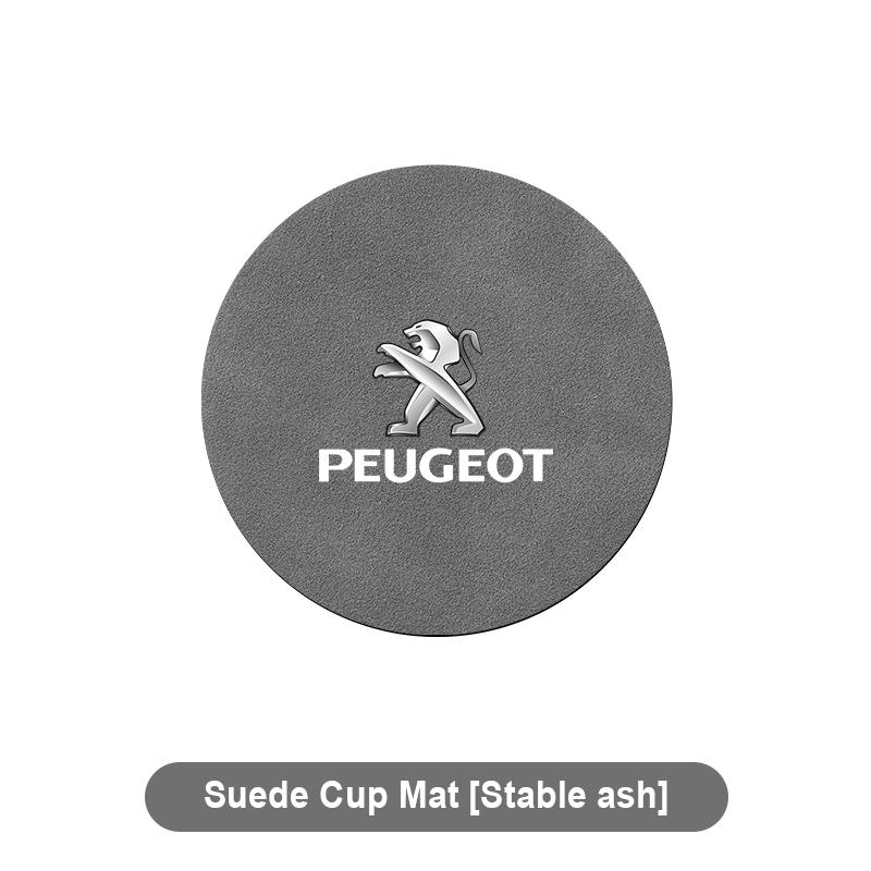 1Pcs Car Accessories Water Cup Mat Leather Silent Coaster For Peugeot 408 4008 308 3008 Rifter 5008 508 2008 208 301 RCZ 407 108