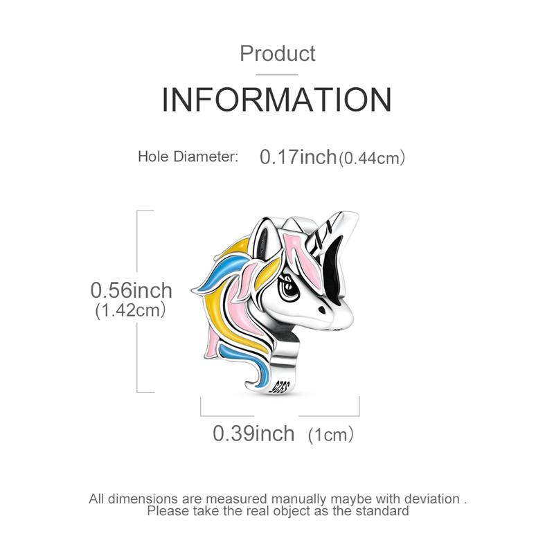 Original Copper Charm Bead Colorful Unicorn Bead Charm Fit Original Bracelets For Women Diy Accessories Gift