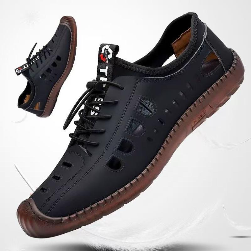 Fashion 2025 Women's Soft Leather Summer Women Leather Sandals Breathable Non-slip Soft Sole Casual Leather Shoes Outdoor Beach Shoes