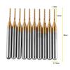 10 Pcs Set Of 1 Mm Tungsten Carbide End Mills Stainless Steel Titanium Coating Milling Cutter Tool