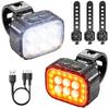 TattiOut Bicycle Light Front and Rear Rechargeable Waterproof IP65 USB Bike Retrofit Bright 350 5 Lighting PSE TO24BA001 [Ultra-Compact Set] Type-C