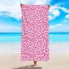1pc Gradient Color Fashionable Leopard Print Large Beach Towel, Outdoor Sports Swimming Multifunctional Beach Towel