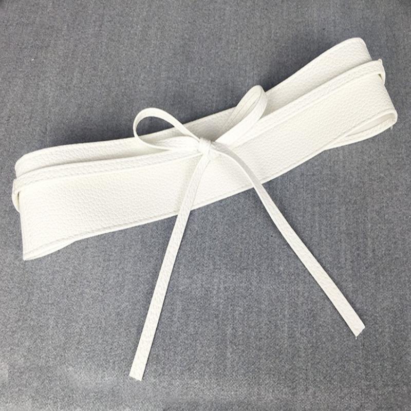 Bowknot Simple Wrap Luxury Wide Waist Band Leather Belt Corset Waistband Ladies Dress Cummerbands