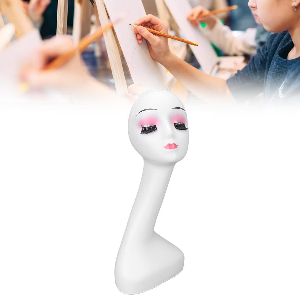 Female Mannequin Head 50cm Stability Beautiful Charming Display Easy Use With Makeup Manikin Head