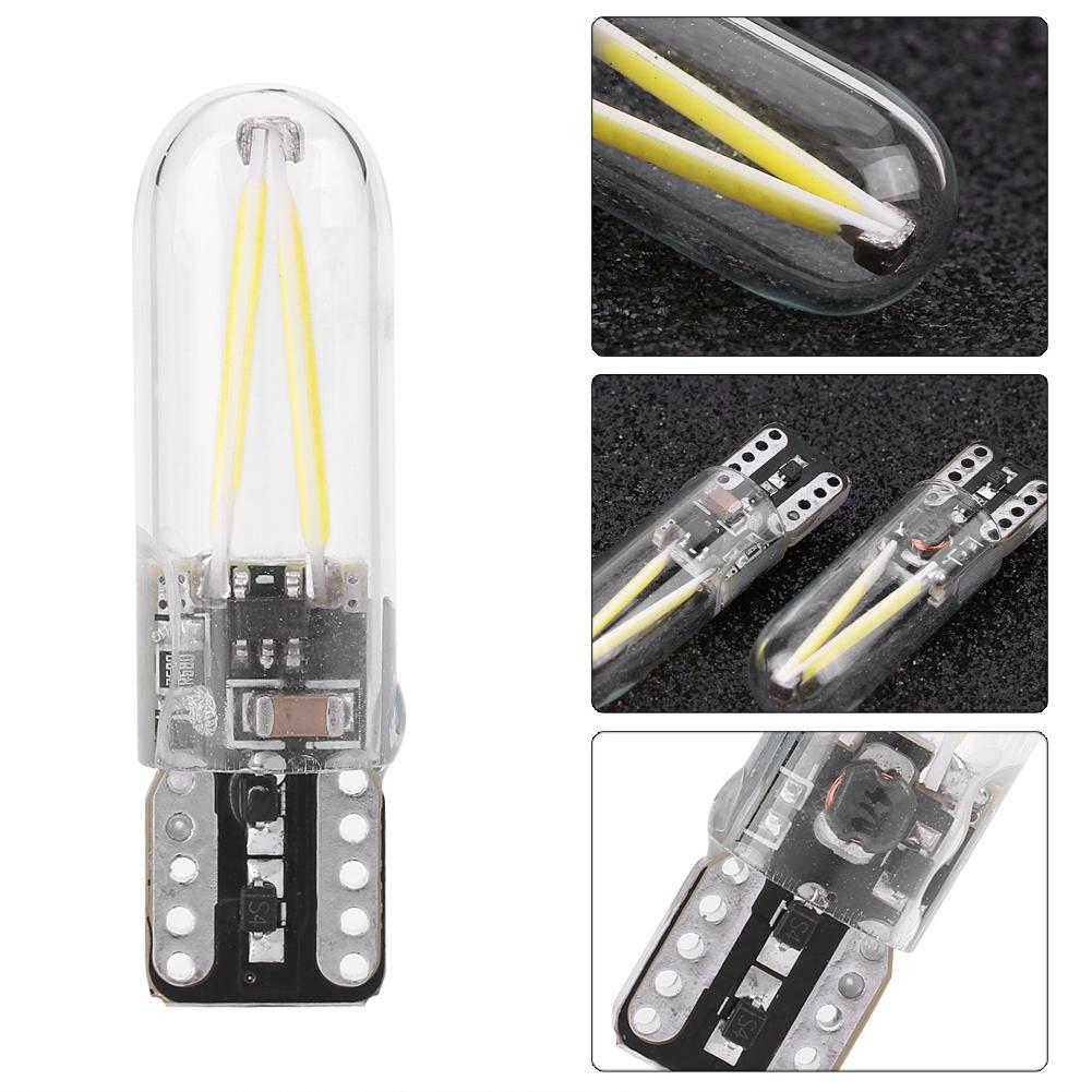 Pereche 8 28V W5W T10 Sticlă COB Filament LED Auto Lectură DRL Semnalizare LED Bec Lumină Albă