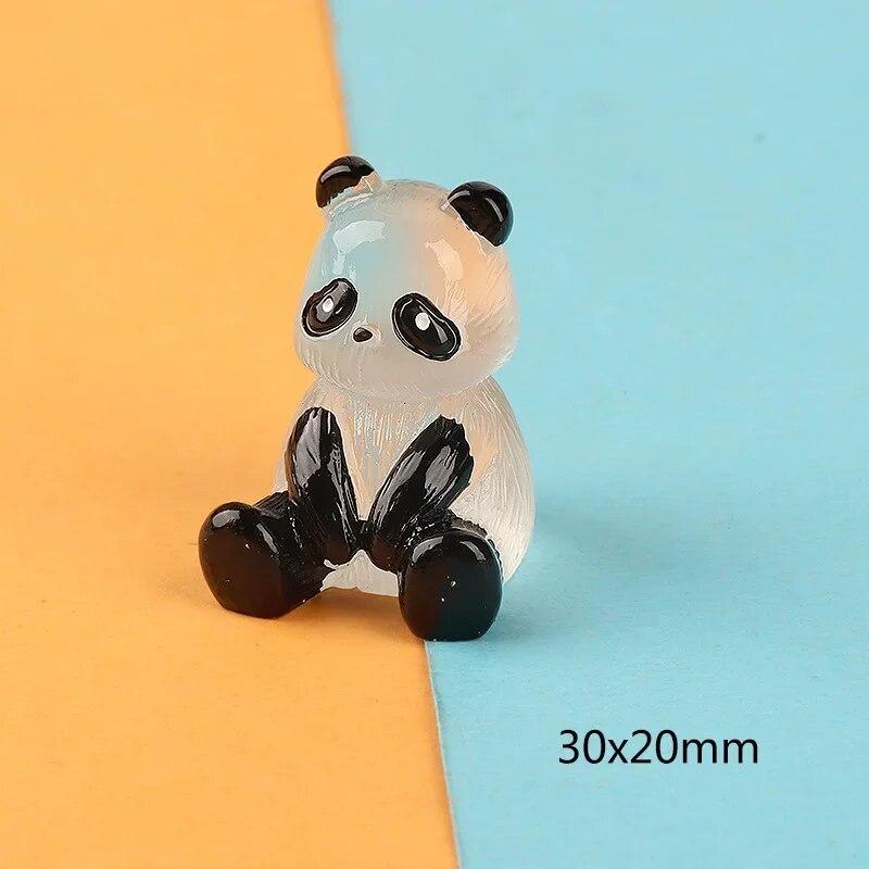 1 Stück leuchtende Panda-Harz-Accessoires, DIY-Handgefertigte Mikro-Landschafts-Ornamente, Miniatur-Dreidimensionale Anhänger-Schmuckmaterialien
