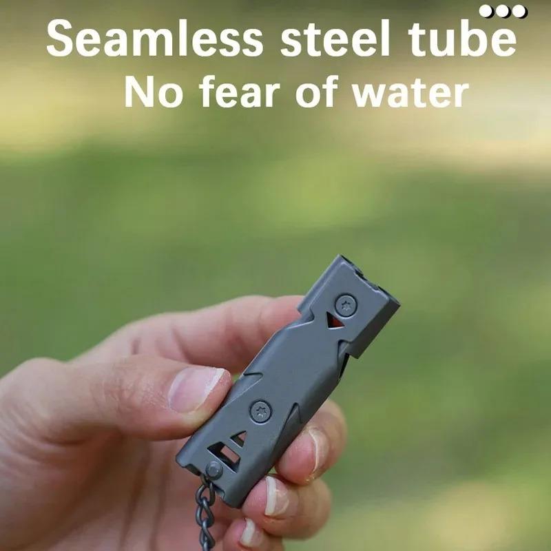 Double-Barreled Survival Whistle, High Decibel Pendant Keychain Whistle for Ourdoor Survival Emergency Camping Portable Whistle