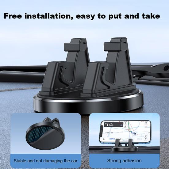 Supporto per telefono cellulare da cruscotto per auto, base girevole a 360°, tappetino antiscivolo, supporto universale per telefono a mani libere per iPhone 15/14/13
