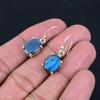Natural Labradorite  Gemstone Earrings Solid 925 Sterling Silver Handmade Earrings Jewelry Gift For Women And Girls E-587
