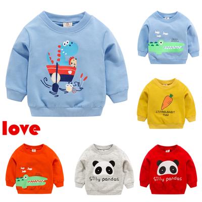 LaLaMa Little Boys Cotton Sweatshirts Toddler Casual Long Sleeve Tee T-Shirts Cartoon Pullover Tops for Kids 2-8T