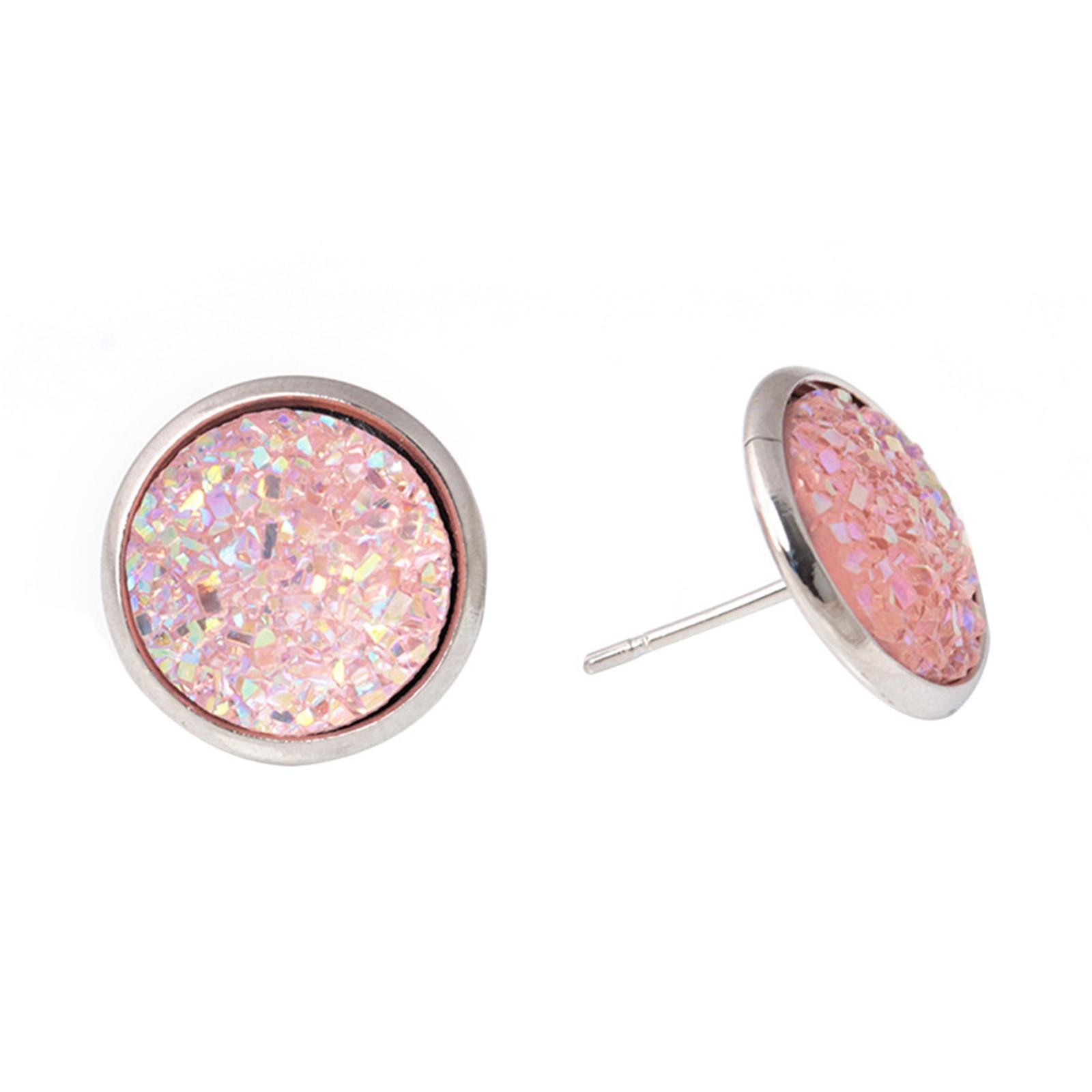 

Сладкие цветные серьги с блестками, серьги-гвоздики с цветными блестками, подарок на день рождения розовый