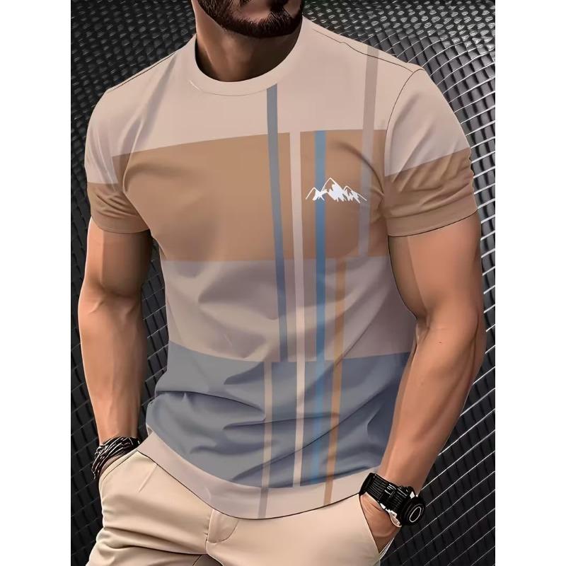 Men's 3D Fun Art Printed T-Shirt Round Neck Funny Casual Short Sleeve Top