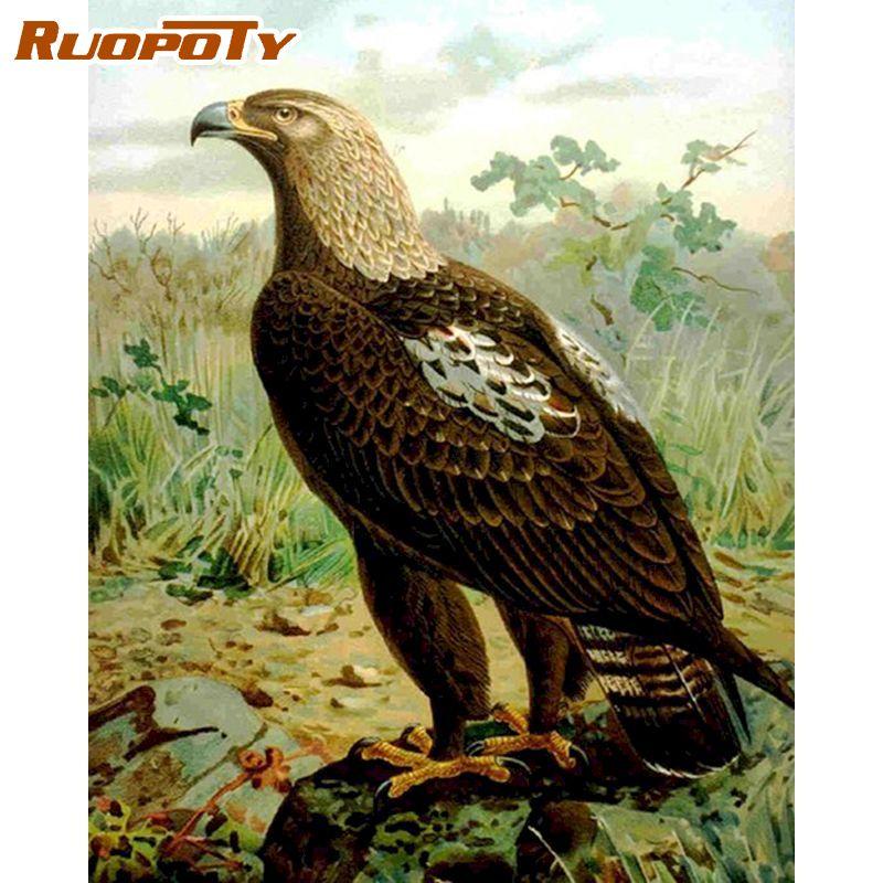 RUOPOTY Frameless Diy Painting By Numbers Animals Picture Wall Art Canvas Painting Acrylic Paint For Home Decoration