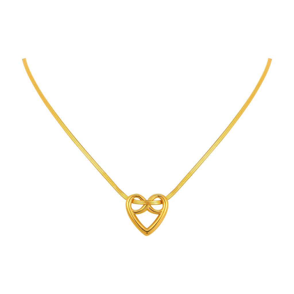 Choker Stainless Steel Heart Infinity Necklace Gold, Wind Versatile Jewelry Nc-2436