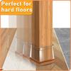 Set of 24 Clear Silicone Chair Leg Protectors with Felt Pads Square M Size for 19 26mm Furniture Feet Non Slip Floor Protectors for Wood Laminate