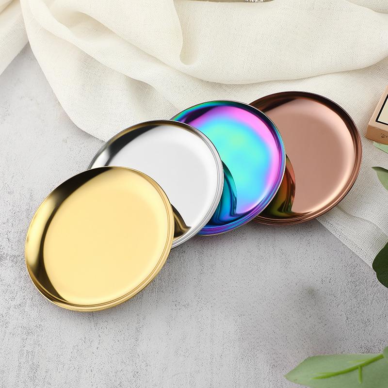 1Pc Light Luxury Nordic Style Metal Tray for Jewelry Dressing Table Bedside Table Dresser Table Jewel Holder Ornament Decoration