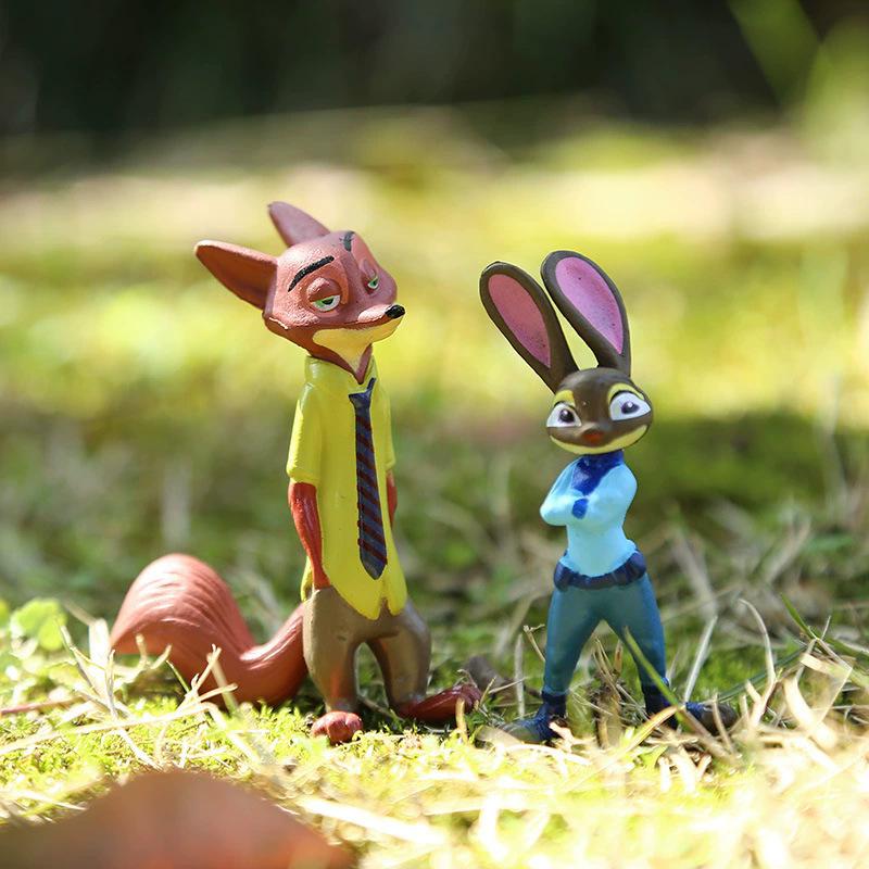 12Pcs/Set Zootopia 2 Animals Action Figure Toy Judy Nick Fox Figure Pvc Desktop Decoration Model Doll Toy Fans Gift