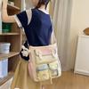women's 2025 new cute color matching college style shoulder bag for junior high school students, large-capacity tote bag tide