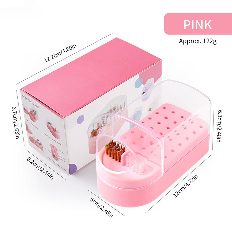 30 Holes Nail Art Drill Bits Storage Box Milling Cutter Showing Shelf Nail Tools Holder Display Electric Drill Bits Organizer
