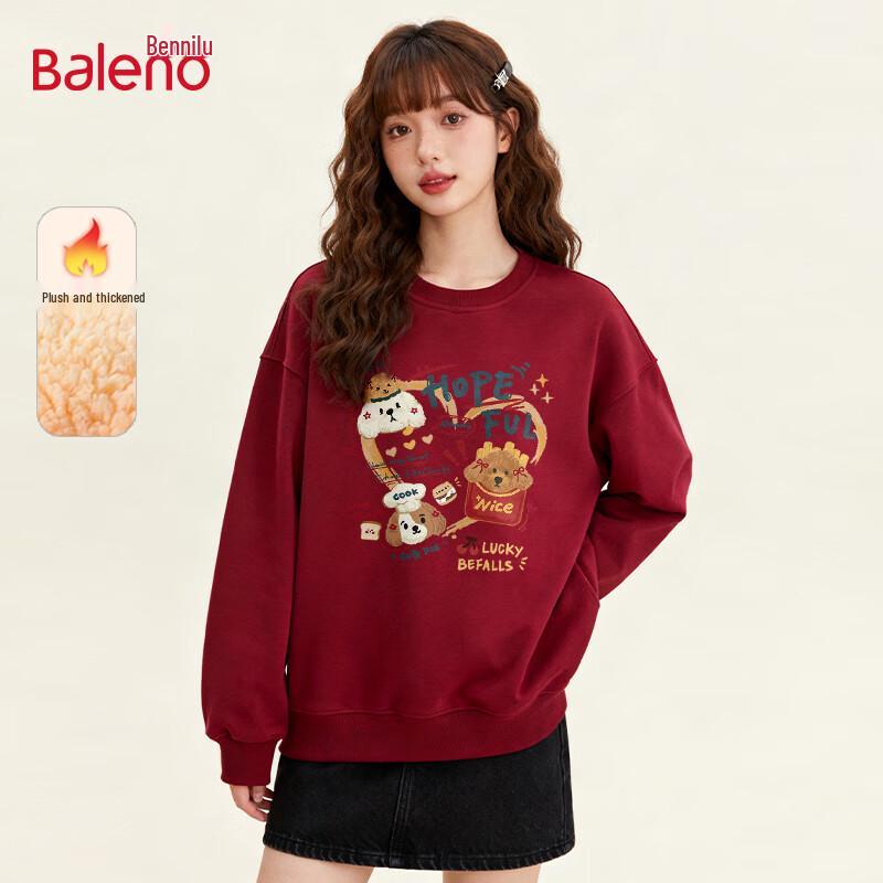

Baleno Women s Lambswool Lined Loose Fit Crewneck Sweatshirt 2XL