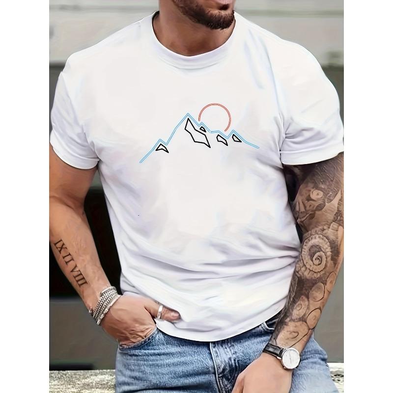 European Sizes Men'S Fashion Trendy Round Neck T-Shirt, English Print, Suitable for Spring And Summer