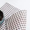Double-layer retro small plaid cover cloth double-sided placemat fabric dining table mat coaster dust-proof thermal insulation mat retro wind