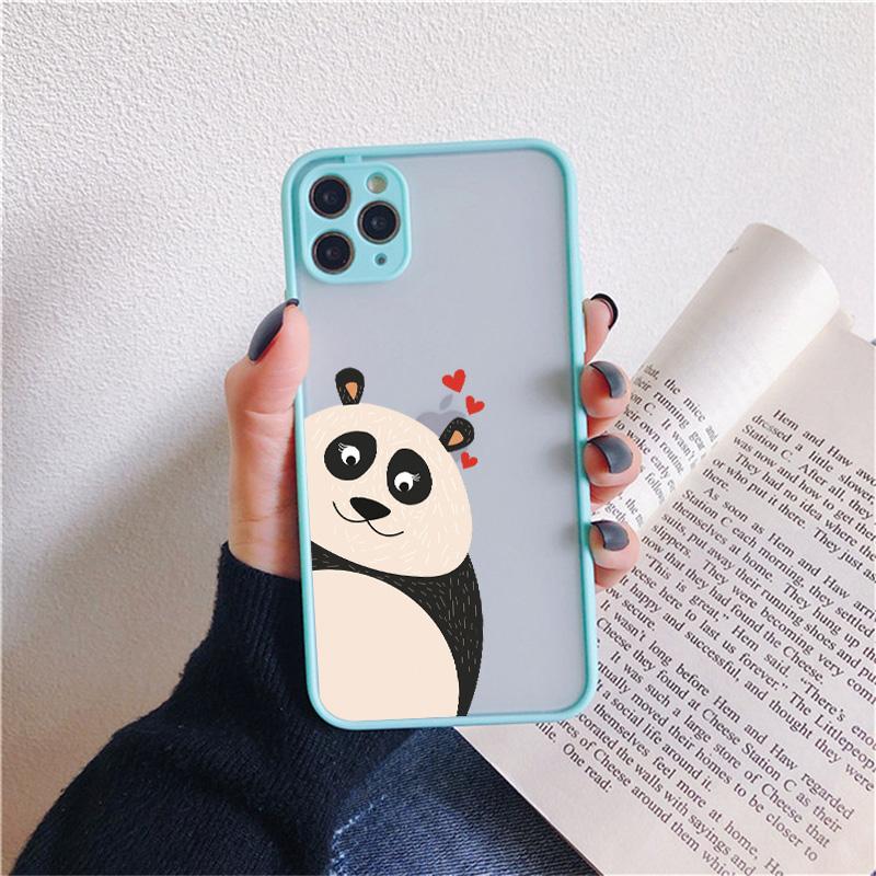 Creative Panda Family Cute Animal Phone Case for iPhone 15 12 13 11 14 Pro Max 7 8 Plus SE 2020 X XR XS Shockproof Couple Cover