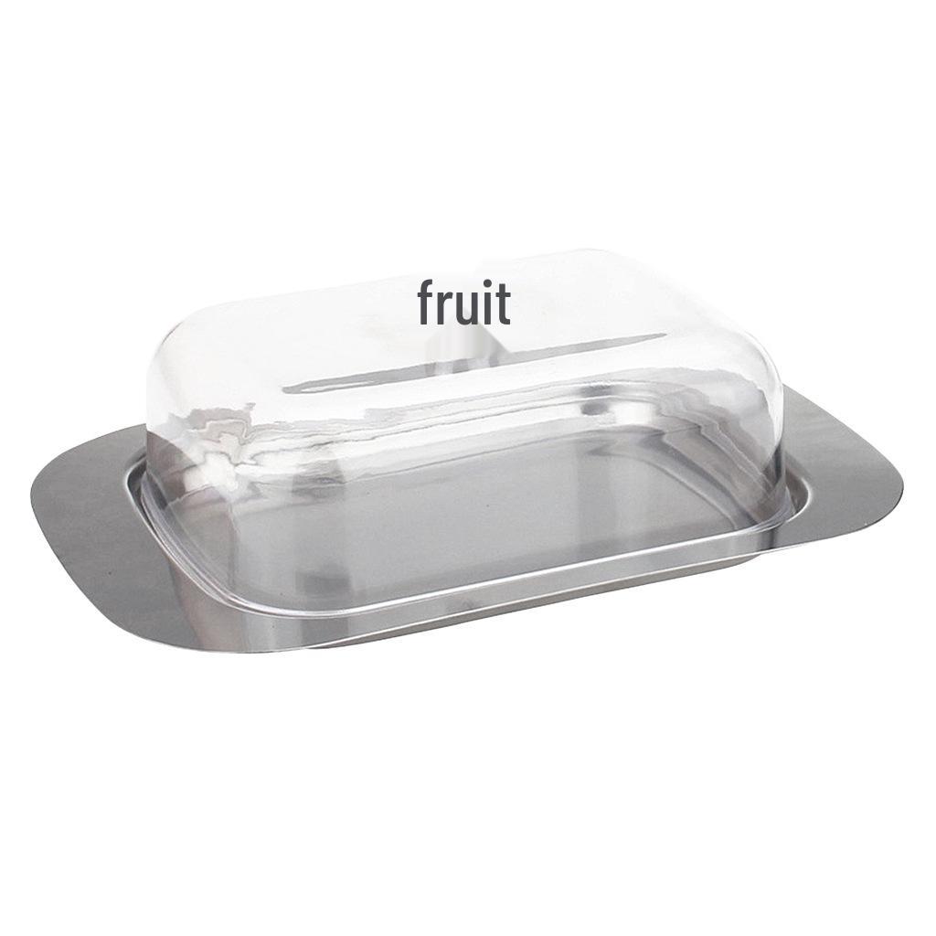 304 Stainless Steel Butter & Cheese Storage Dish with Clear Cover