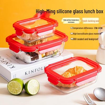 High Borosilicate Glass Lunch Box - Office Worker Bento Box with Fresh-Keeping Seal