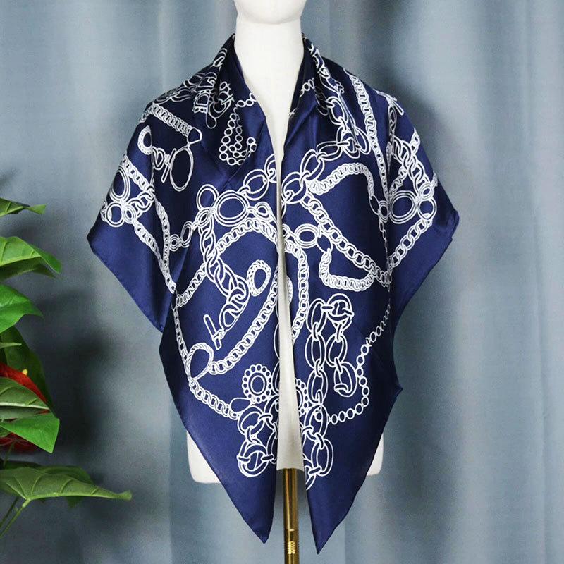 2024 New Style Large Square Scarf: 110 Mulberry Silk with Hand-Rolled Edges