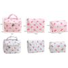 Bow Print Pink Blue Cute Makeup Bag for Women Large Capacity Toiletry Pouch Cute High Quality Cosmetic Organizer Storage Case