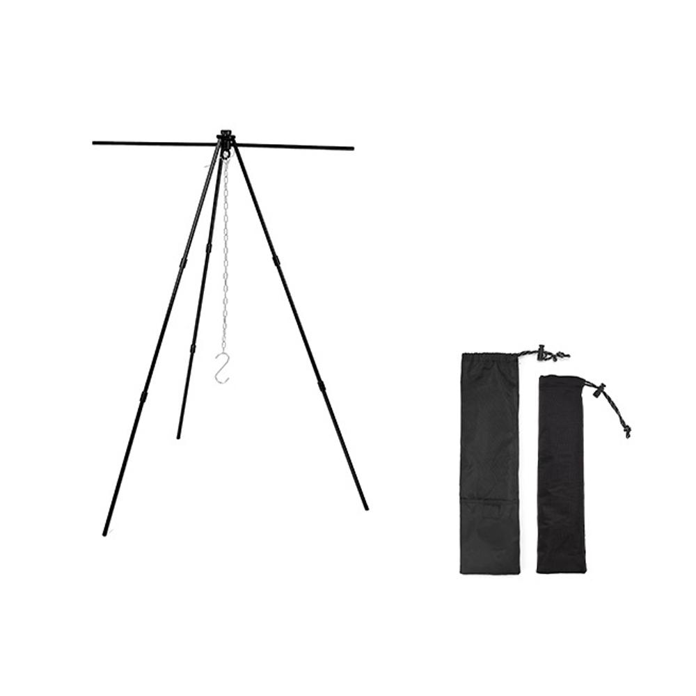 Outdoor Portable Aluminum Alloy Hung Tripod Camping Picnic Pot Hung Rack Set Extendable Pot Holder